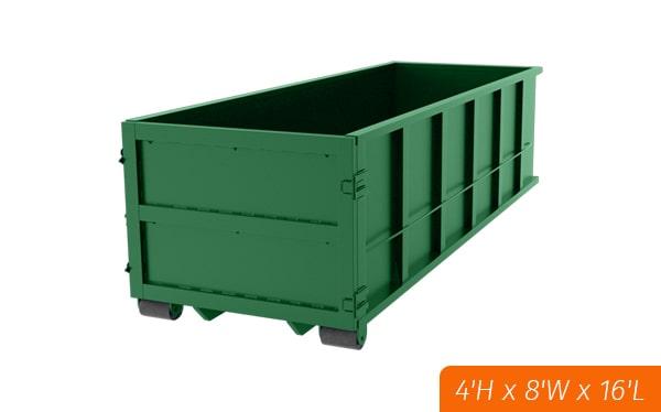 we offer flexible rental periods for our fifteen yard dumpsters, with options ranging from a few days to several weeks